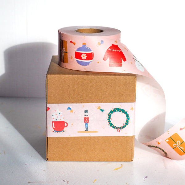 Festive Water-Activated Packing Tape