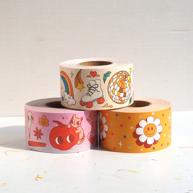 Happy Flower Water Activated Packing Tape