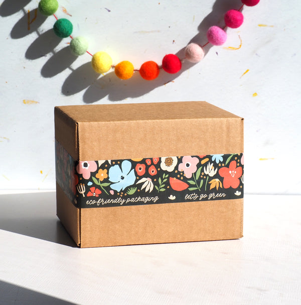 Floral Water-Activated Packing Tape