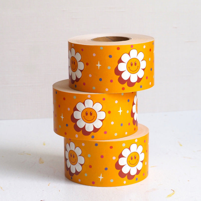 Happy Flower Water Activated Packing Tape