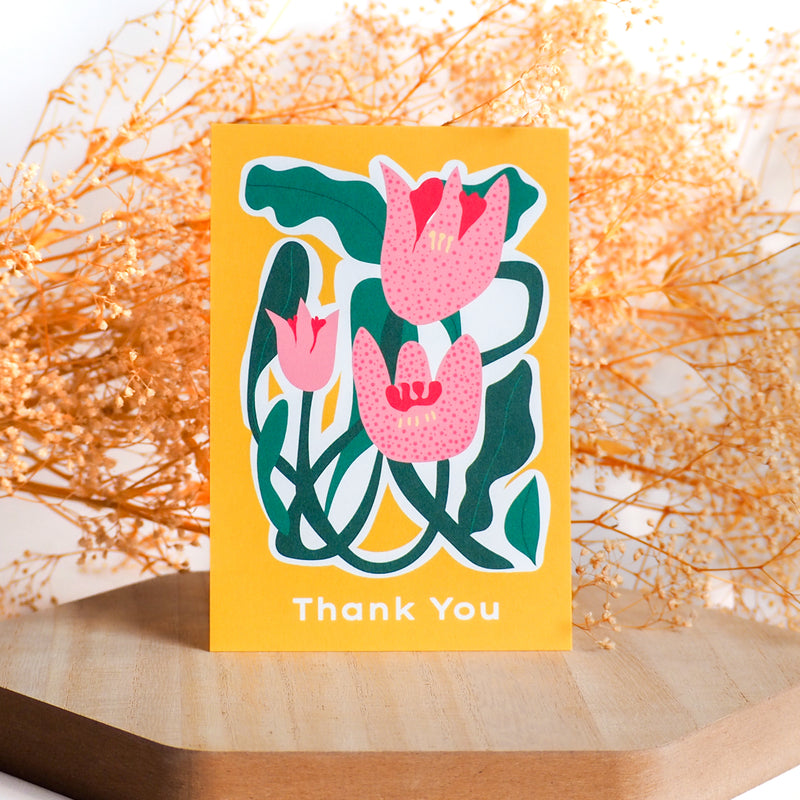 Yellow Floral Thank You Cards