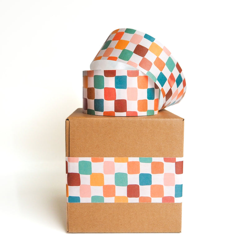 Checkered Water-Activated Packaging Tape